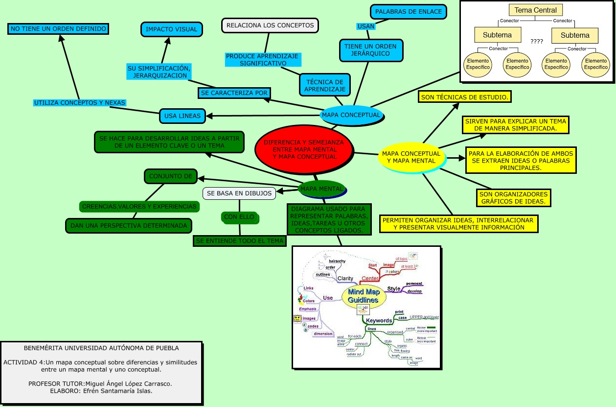 Diferencias Y Similitudes Mapa Mental Y Conceptual